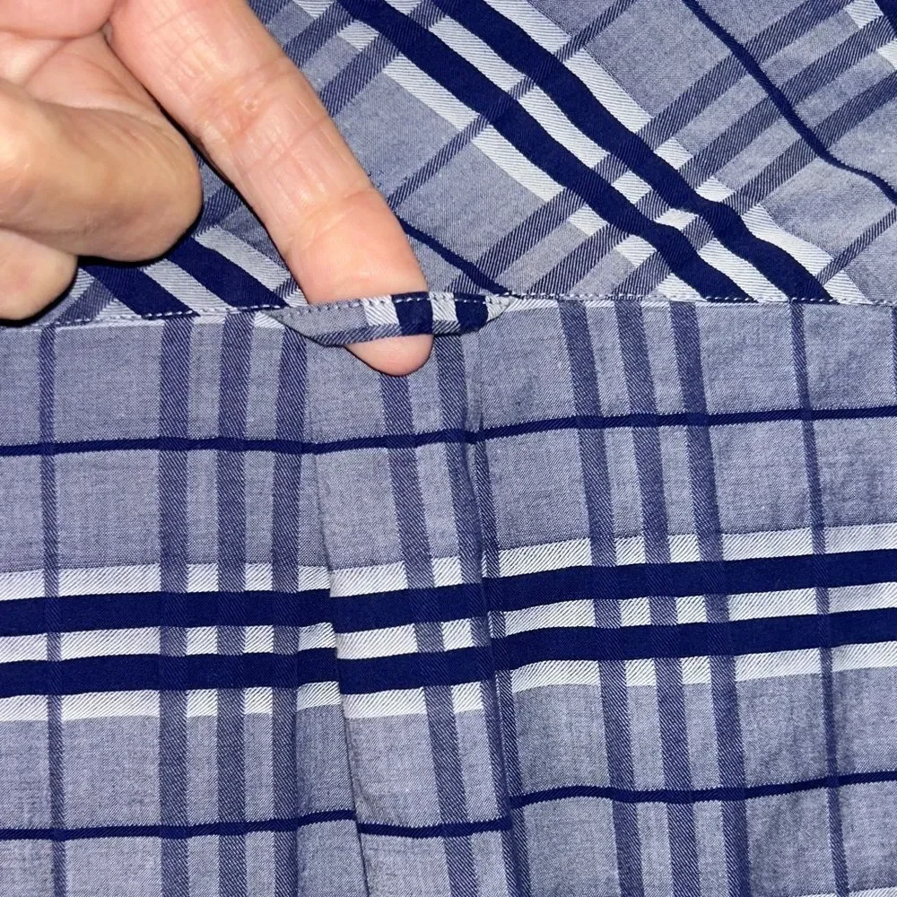 Burberry Novo Check in Midnight 🕛 Blue & Gray Plaid Button-Down Shirt